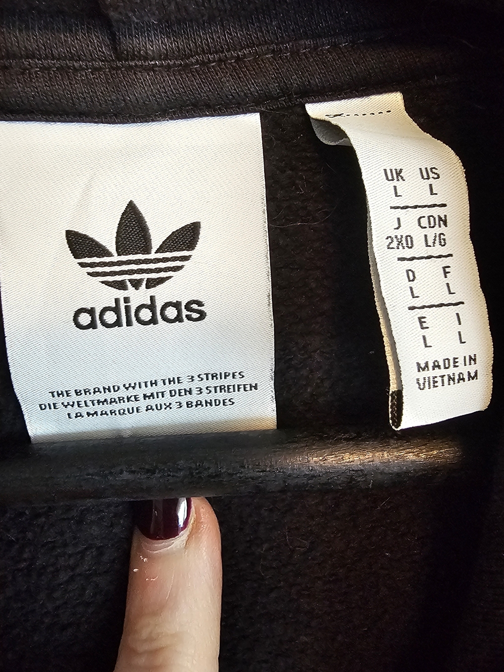 Adidas Men’s Black Trefoil Hoodie Sweatshirt L - Picture 3 of 3